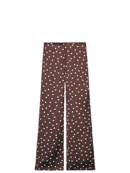 Zara Pants - Zara Brown Polka Dot Wide Leg Pants